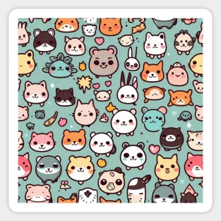 Cute animals cute kittens cute little cats pattern gift idea Sticker